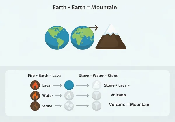 Step-by-step recipe for crafting a mountain in Infinite Craft.