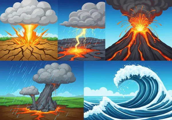 Various natural disasters and weather phenomena in Infinite Craft.
