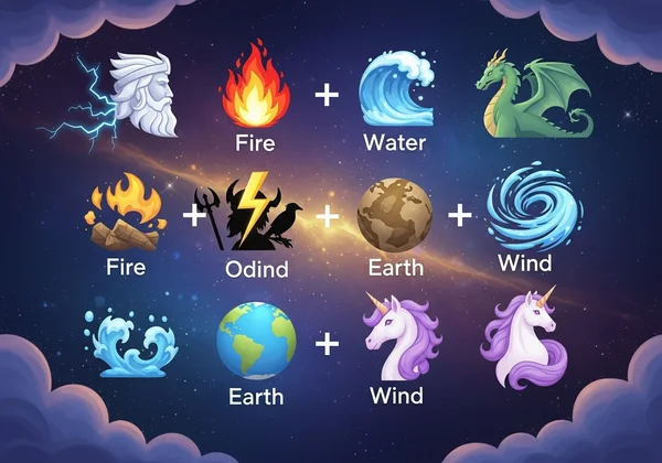 Interface of Infinite Craft showing mythological elements